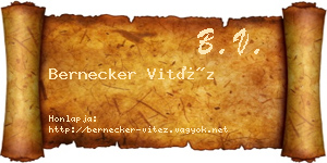 Bernecker Vitéz névjegykártya